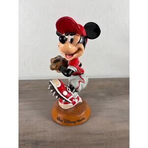 .Vintage Walt Disney World Michel‎ Mouse Baseball Bobblehead- EUC